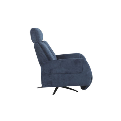 Ready Stock: Bruce Recliner Armchair in Navy Blue Fabric