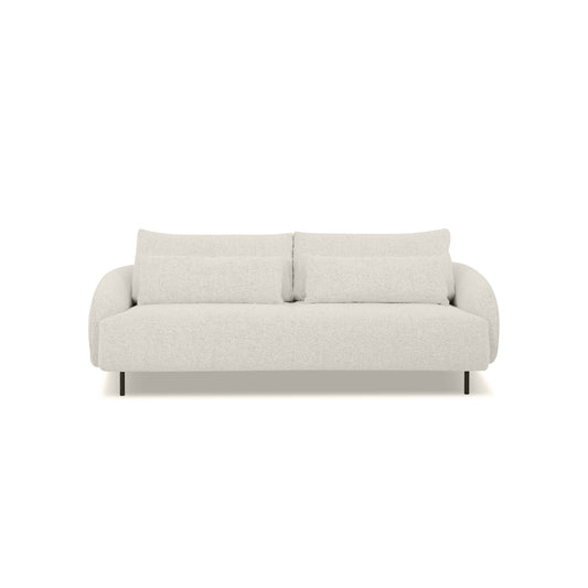 Ready Stock: Bella Compact 2.5 Seater Lift-up Backrest Sofa in White Fabric