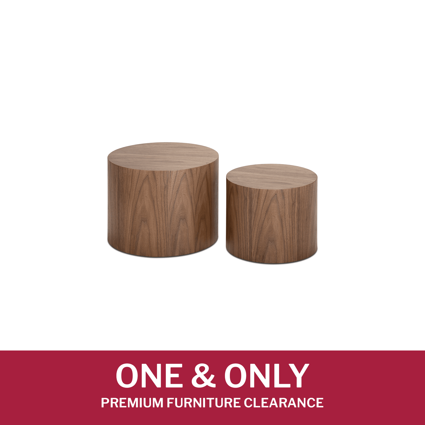 Online Special: Arhus Stackable Round Side Tables in Walnut Veneer