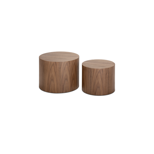 NDP24: Arhus Stackable Round Side Tables in Walnut Veneer