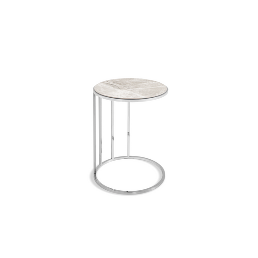NDP24: Moonwalk Side Table in Light Grey Ceramic