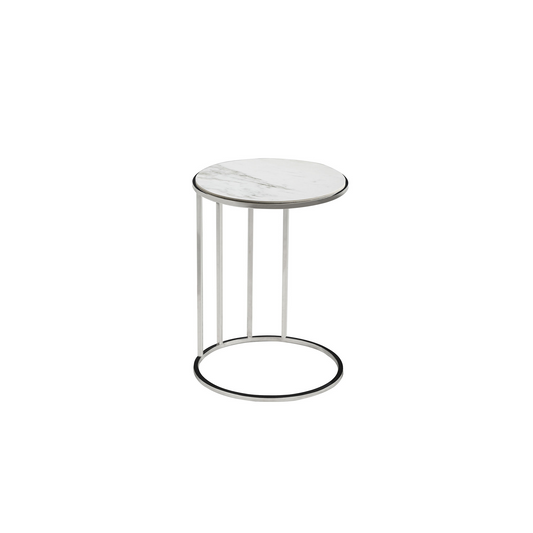 NDP24: Moonwalk Side Table in White Ceramic