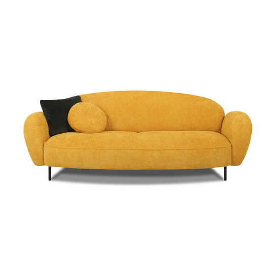 NDP24: Yellow 2.5 Seater Fabric Sofa, W228cm
