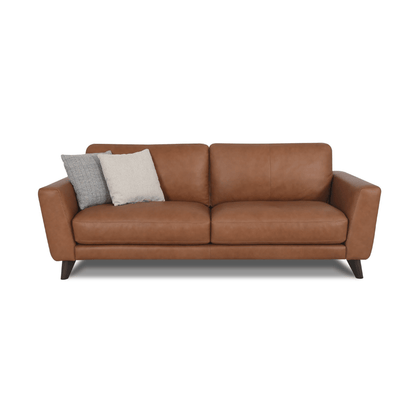 Online Special: Brown 2.5 Seater Leather Sofa, W228cm