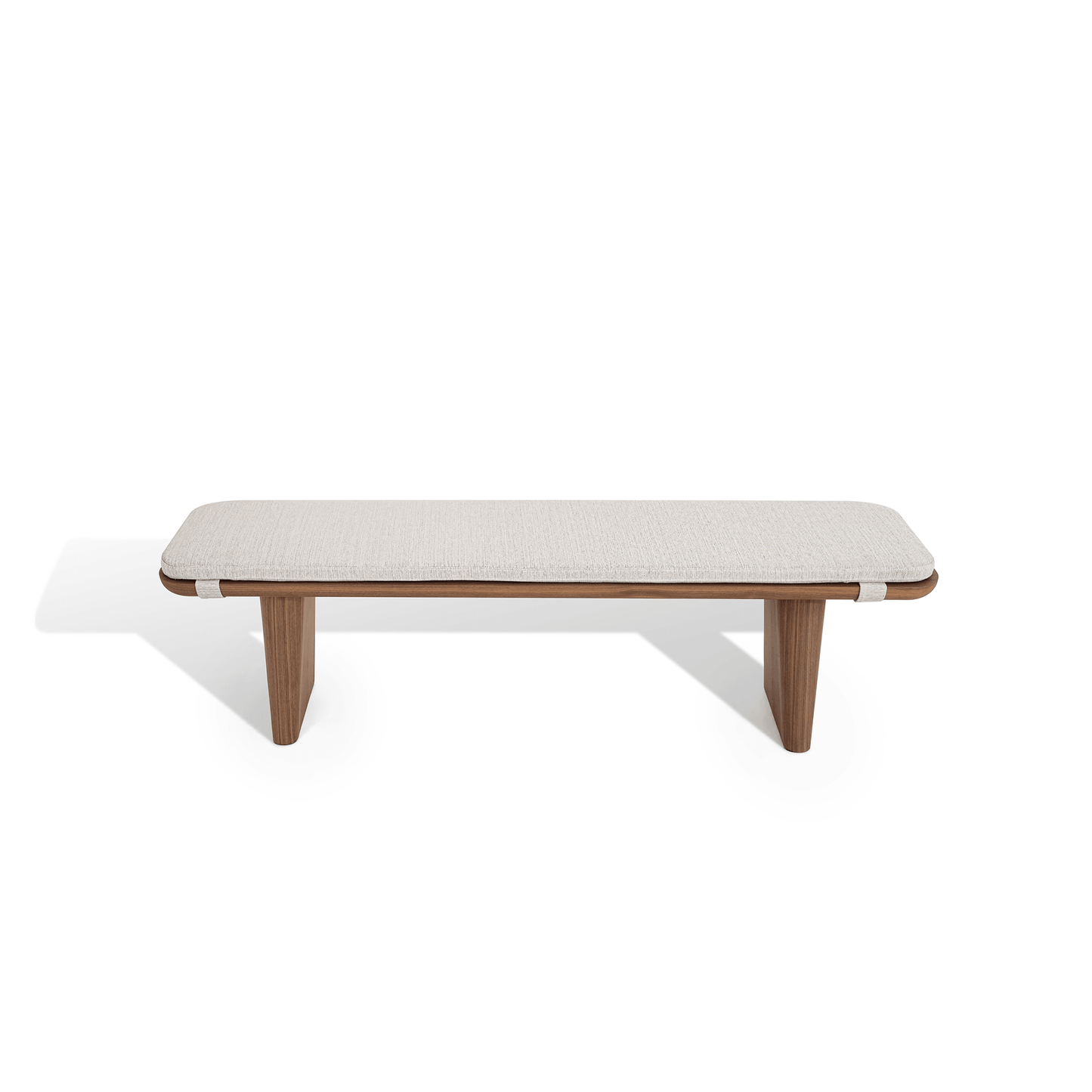 Nico Bench (180cm) in Fabric and Walnut Veneer