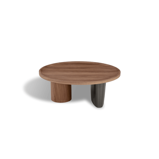 Nico Round Coffee Table (100cm) in Walnut Veneer