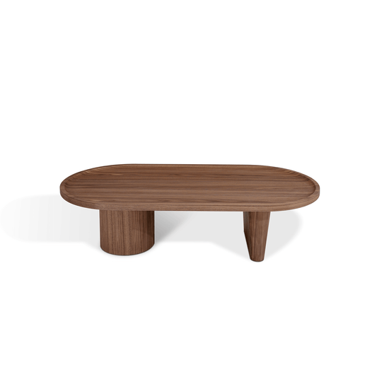 Nico Oval Coffee Table (140cm) in Walnut Veneer