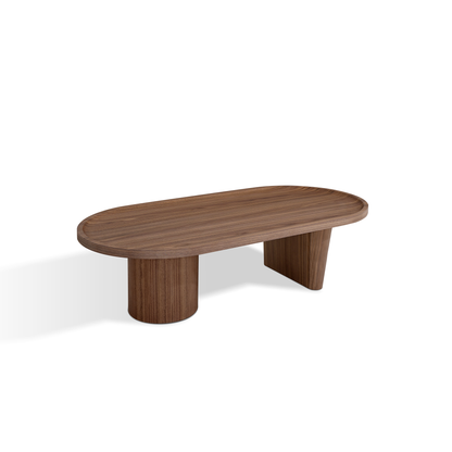 Nico Oval Coffee Table (140cm) in Walnut Veneer