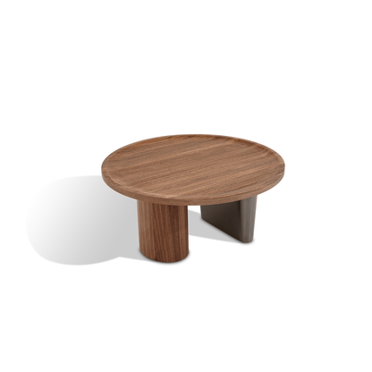 Nico Round Coffee Table (80cm) in Walnut Veneer