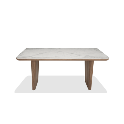 Nico Dining Table (160cm) in Walnut Veneer and Ceramic Top