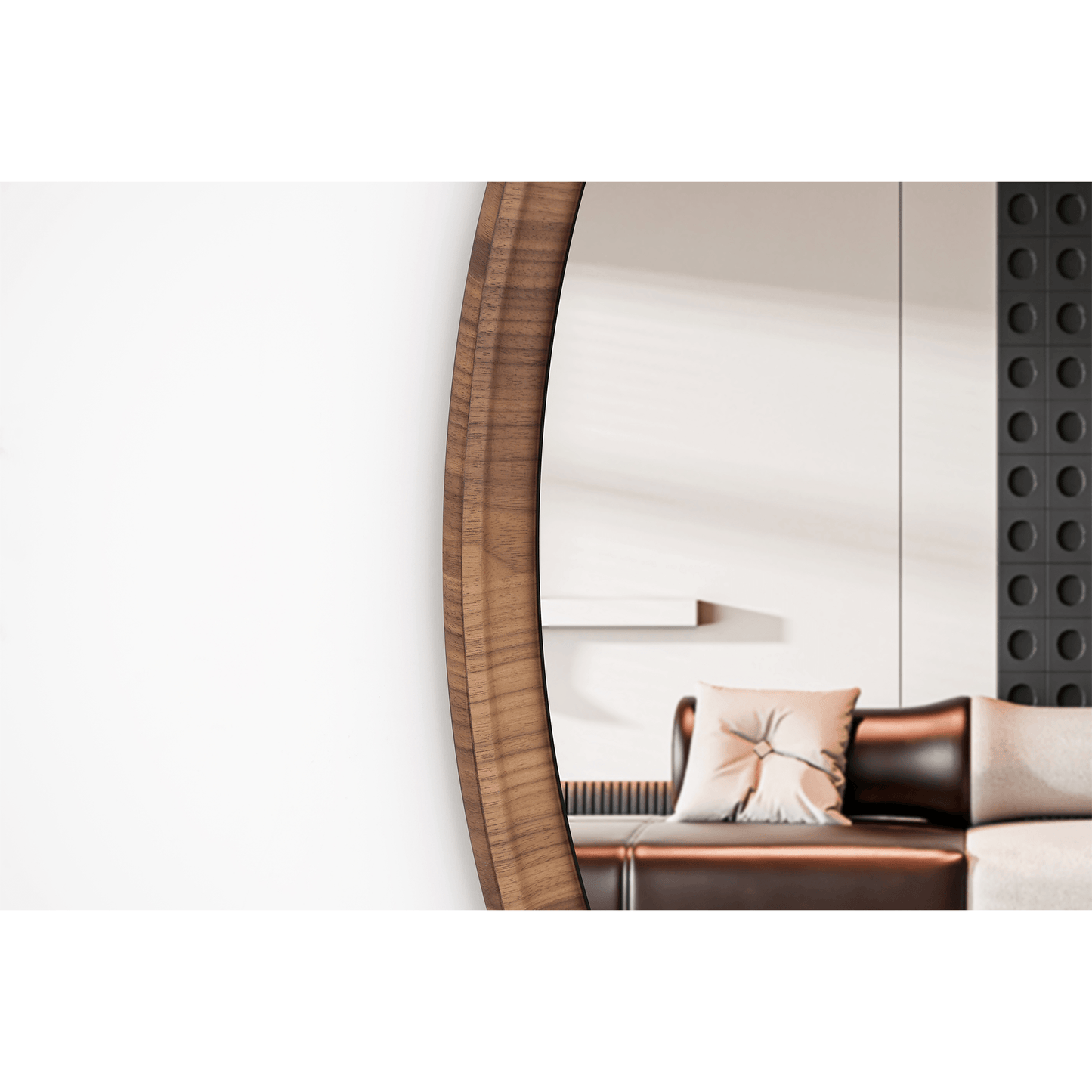 Nico Mirror (90cm) in Walnut Veneer