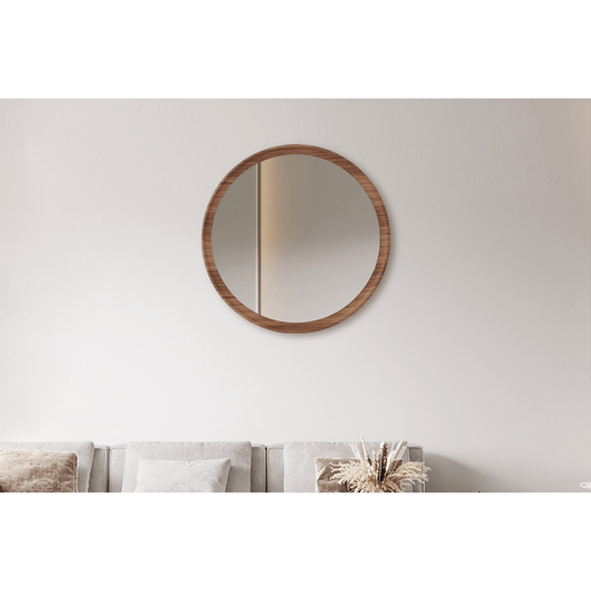 Nico Mirror (90cm) in Walnut Veneer