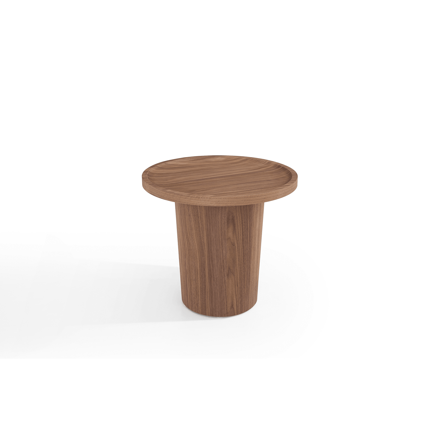 Nico Round Side Table in Walnut Veneer