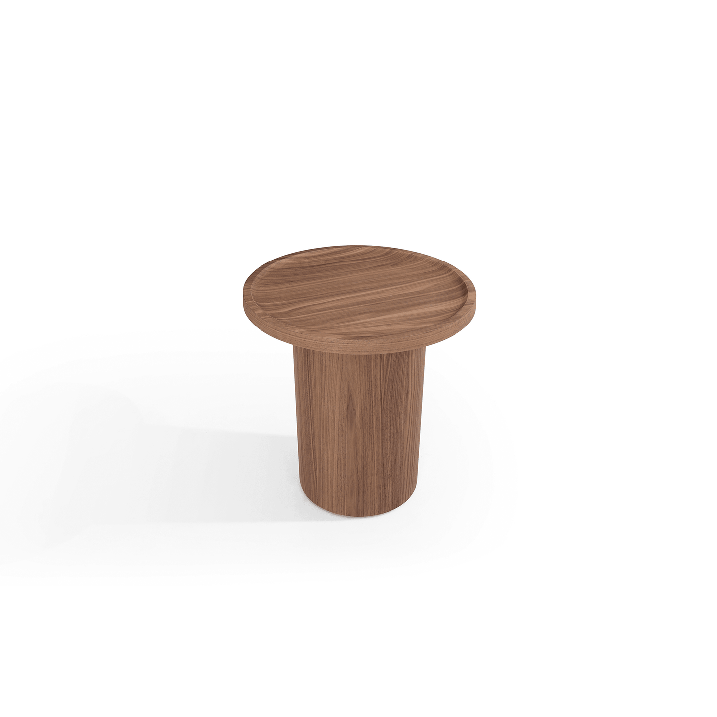 Nico Round Side Table in Walnut Veneer