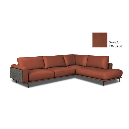 Online Special: Tisser L-shape Sofa in Brown Signature Leather, W288cm x L224cm