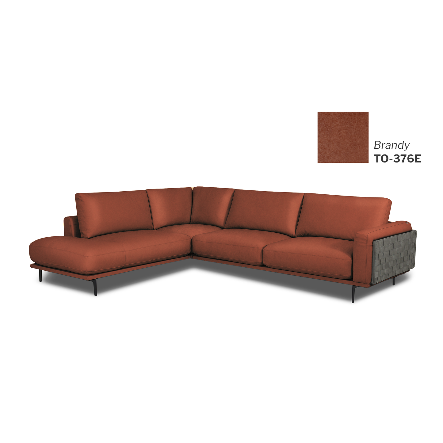 Online Special: Tisser L-shape Sofa in Brown Signature Leather, W288cm x L224cm