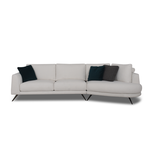 Online Special: Marin 2.5 Seater Sofa in White Fabric, W316cm x L102cm