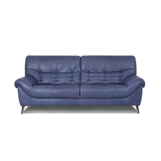 Online Special: Blue Signature Leather Sofa in 2.5 Seater, W222cm x L197cm