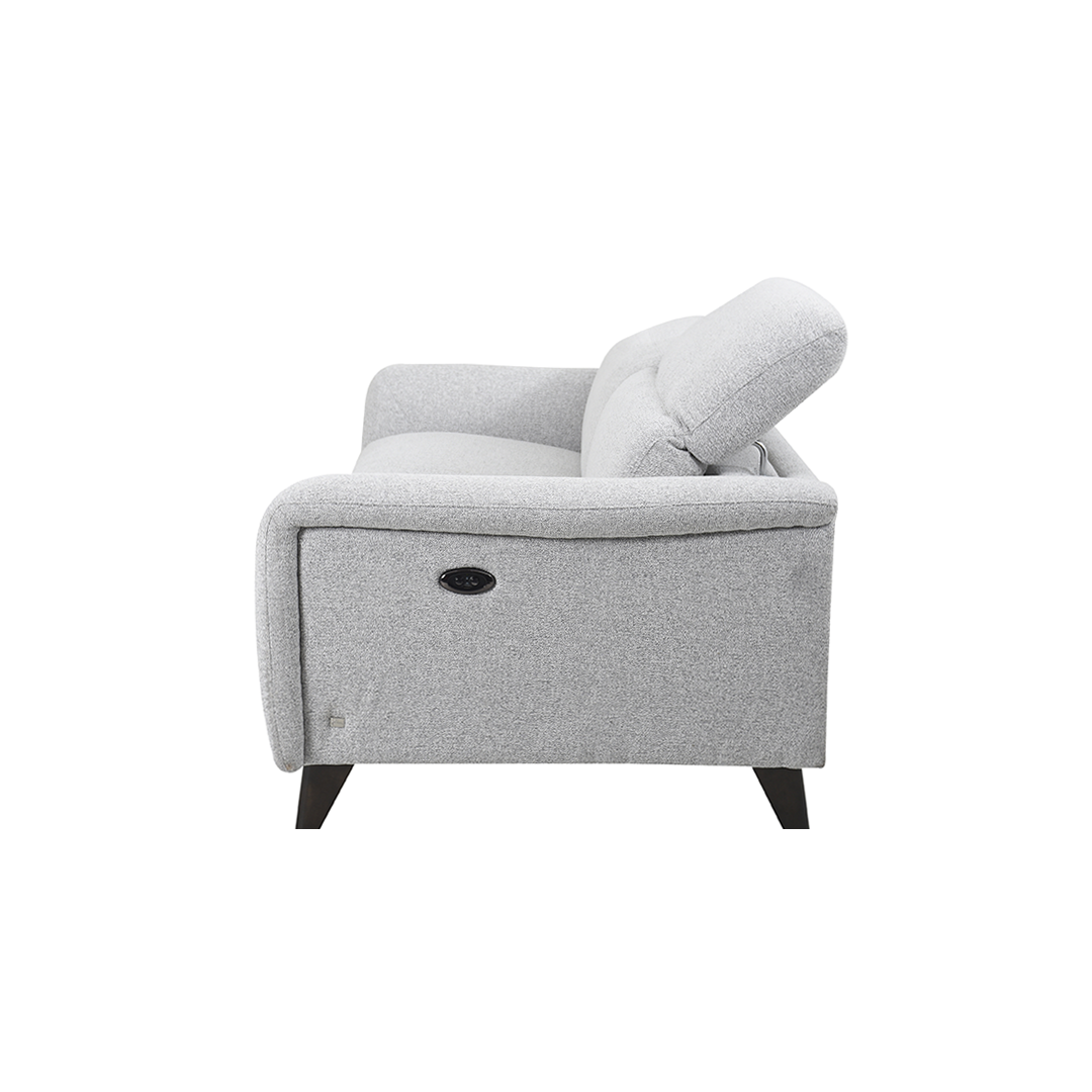 Ready Stock: Oliver 2.5 Seater Recliner in Light Grey Fabric Sofa