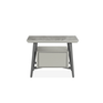 Pearl Side Table with Storage (65cm) in Grey Ceramic with Metal Legs