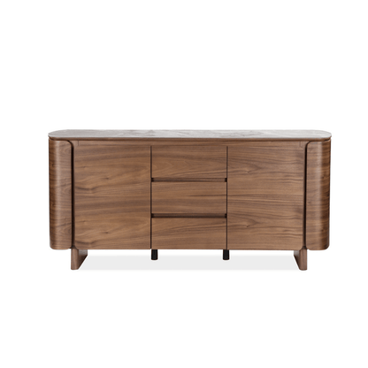 Dublin Sideboard in Grey Ceramic and Walnut Veneer