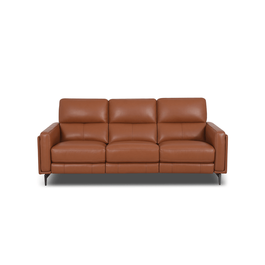 Online Special: Brown Leather 3 Seater Recliner Sofa, W207cm x L99cm