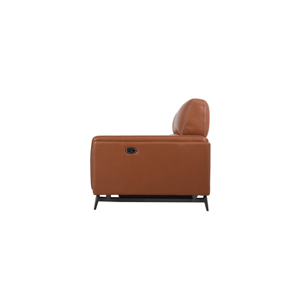 Online Special: Brown Leather 3 Seater Recliner Sofa, W207cm x L99cm