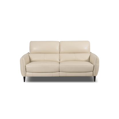 Online Special: White Beige Leather 2.5 Seater Recliner Sofa, W200cm x L98cm