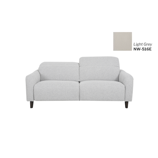 Ready Stock: Oliver 2.5 Seater Recliner Sofa in Light Grey Leather