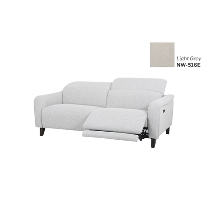 Ready Stock: Oliver 2.5 Seater Recliner Sofa in Light Grey Leather