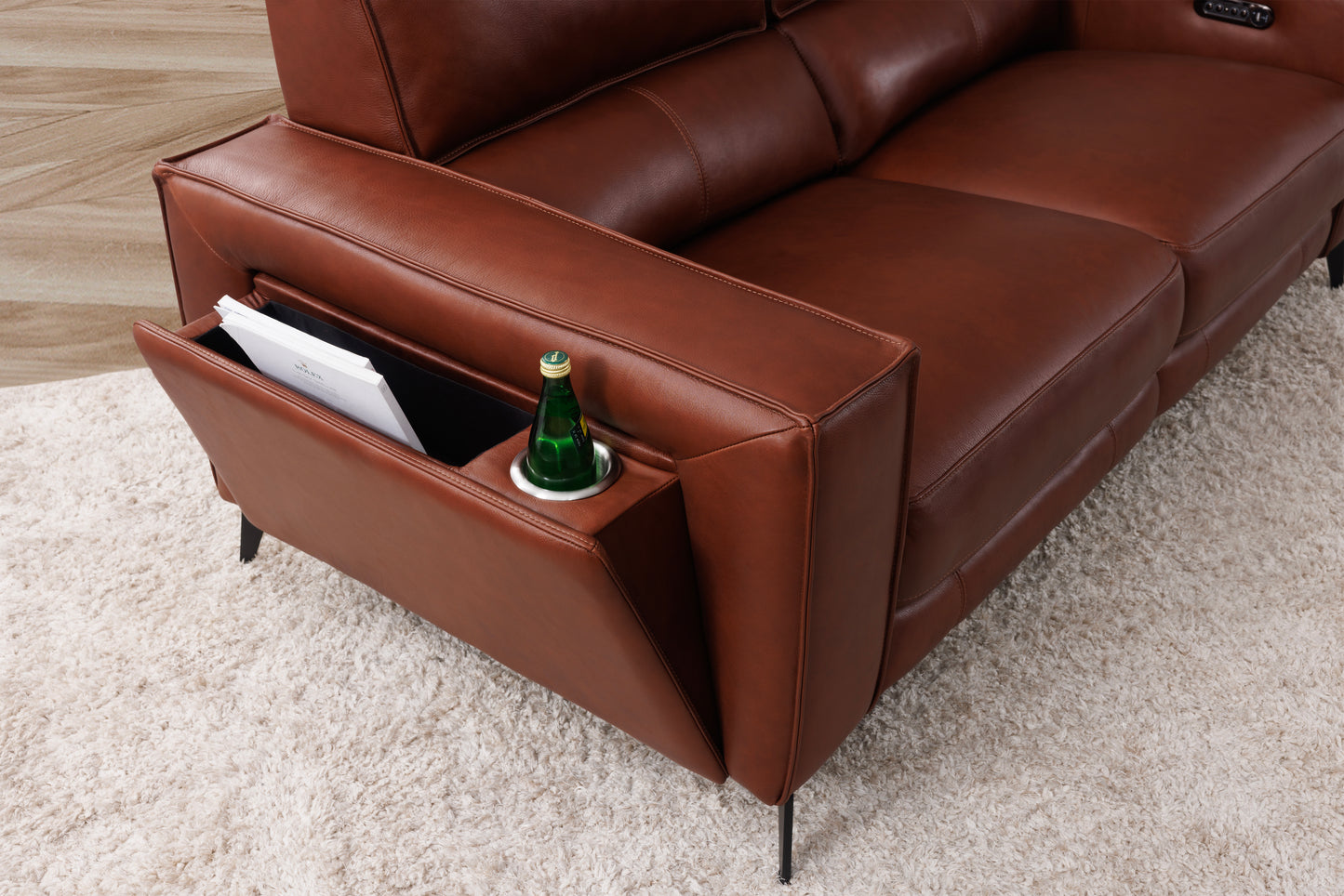 Santa 2.5S Power Recliner Storage Sofa in Leather or Fabric - Custom Order