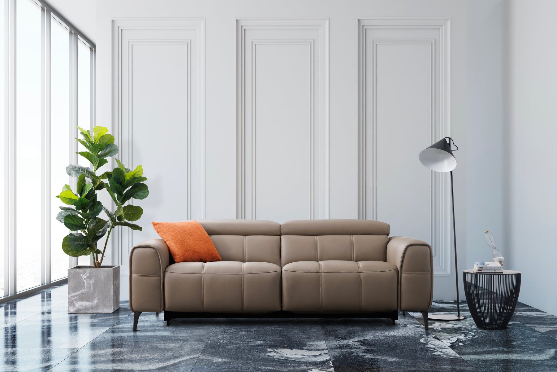 Style & Save Sofa Customisation Special : Capri 2.5 Seater Sofa in Signature Leather in Nude