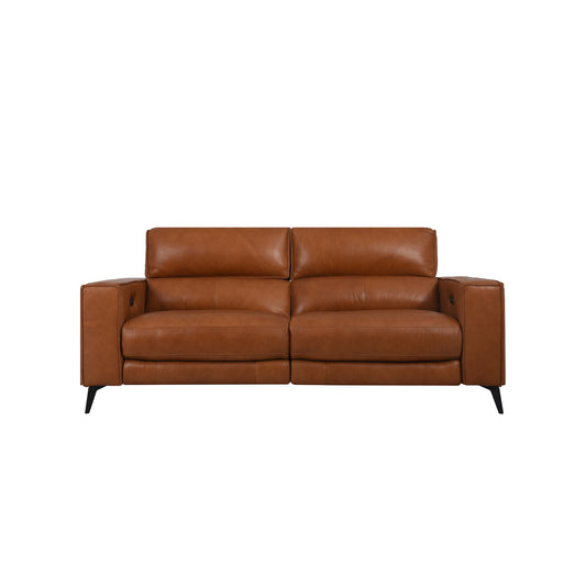 Ready Stock: Santa Recliner Tan Brown Leather Sofa, 2.5 Seater