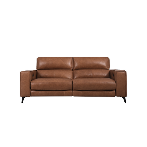 Santa Storage Arm Recliner Sofa in Sandy Brown Leather