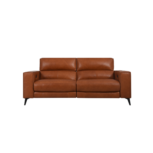 Ready Stock: Santa 2.5 Seater Recliner Sofa in Warm Brown Leather