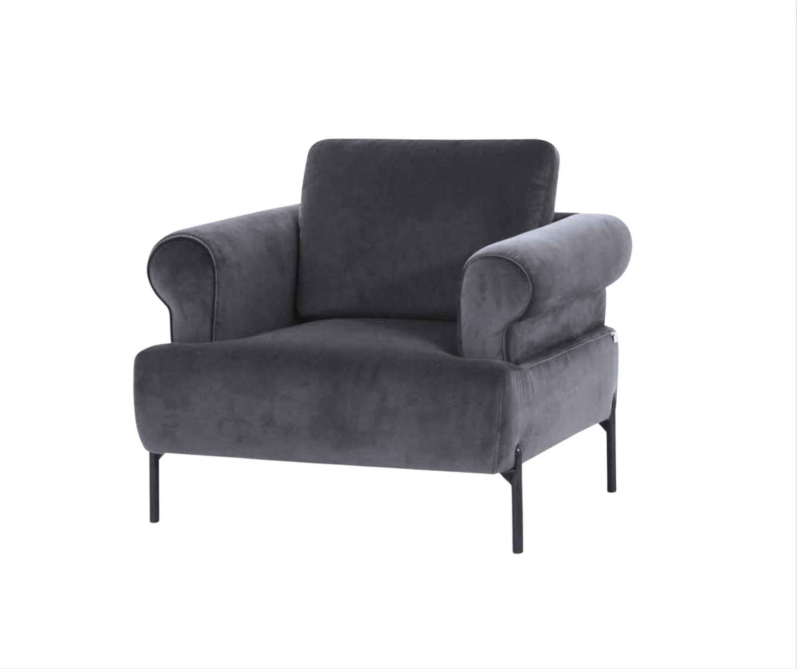 Lara Club Chair in Grey Fabric