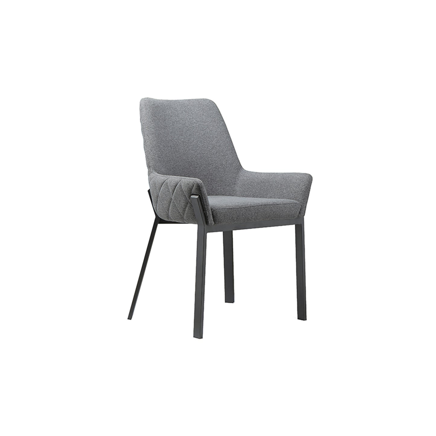 Pearl Dining Chair in Quilted Dark Grey Fabric