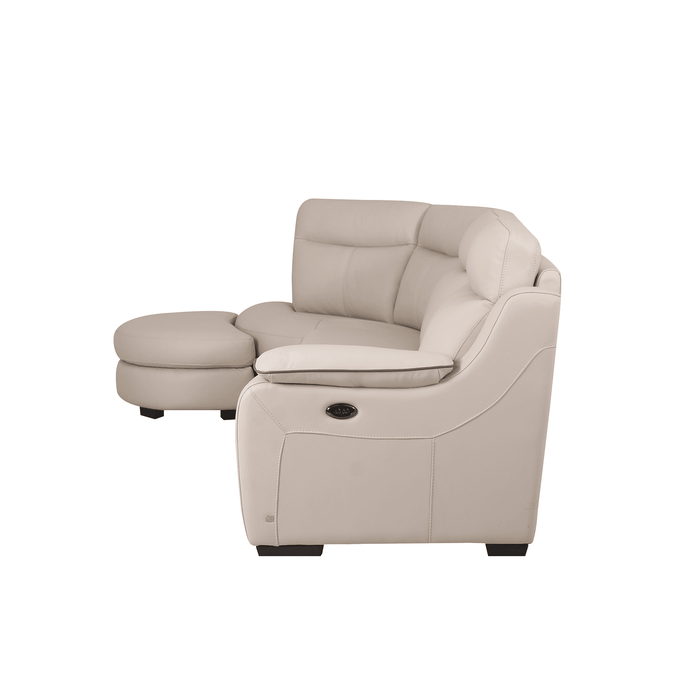 Boracay 3 seater sofa with recliner in Frost Signature Leather, 309cm - HomesToLife