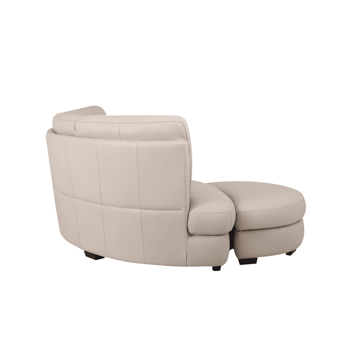 Boracay 3 seater sofa with recliner in Frost Signature Leather, 309cm - HomesToLife