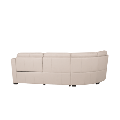 Boracay 3 seater sofa with recliner in Frost Signature Leather, 309cm - HomesToLife