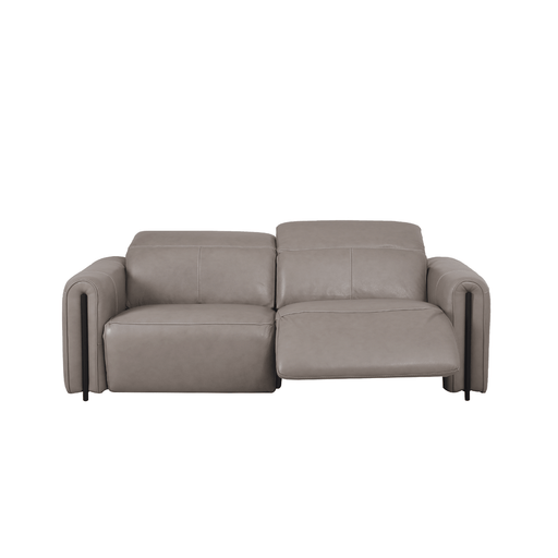 Calm 2.5 seater sofa with 2 recliners in Taupe Signature Leather, 214cm - HomesToLife