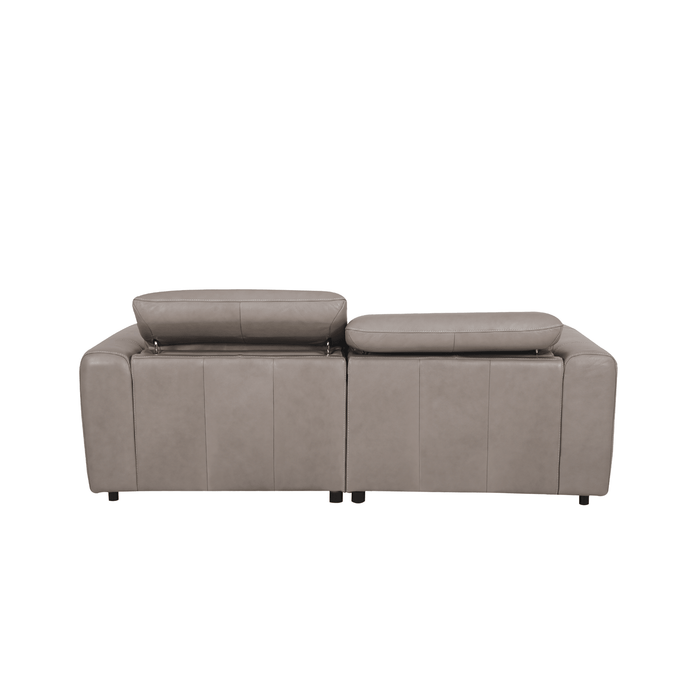 Calm 2.5 seater sofa with 2 recliners in Taupe Signature Leather, 214cm - HomesToLife