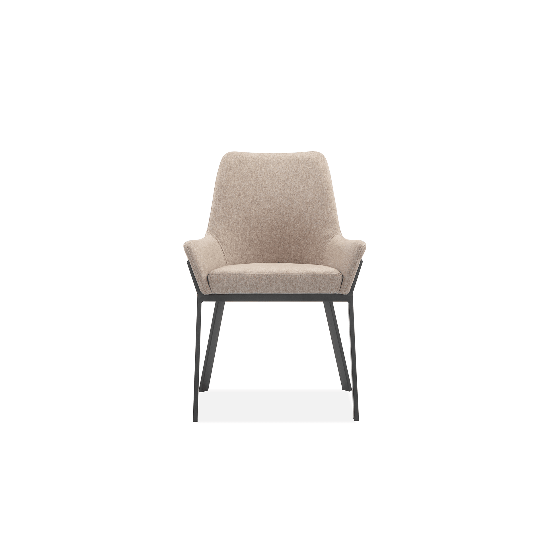 Lisbon Dining Chair in Quilted Brown Fabric - HomesToLife