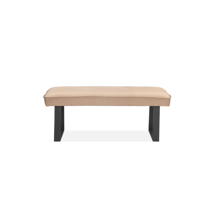 Claude Dining Bench in Brown Fabric - HomesToLife
