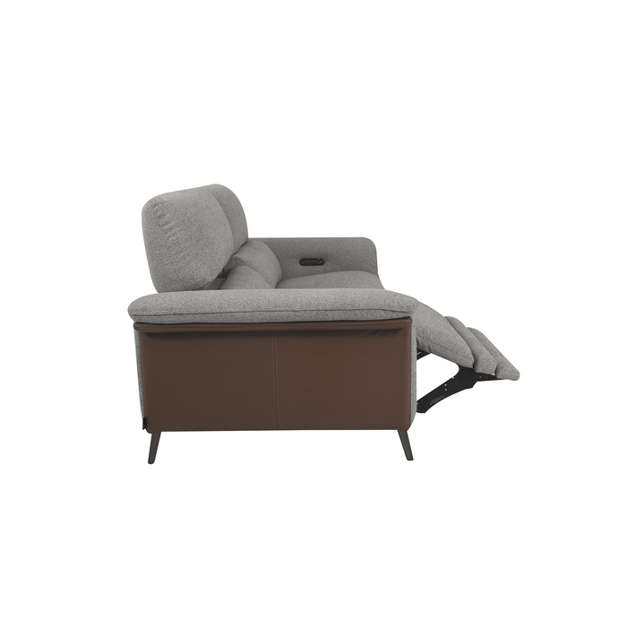 Jay Recliner Sofa in Grey Fabric, 2.5 Seater - HomesToLife