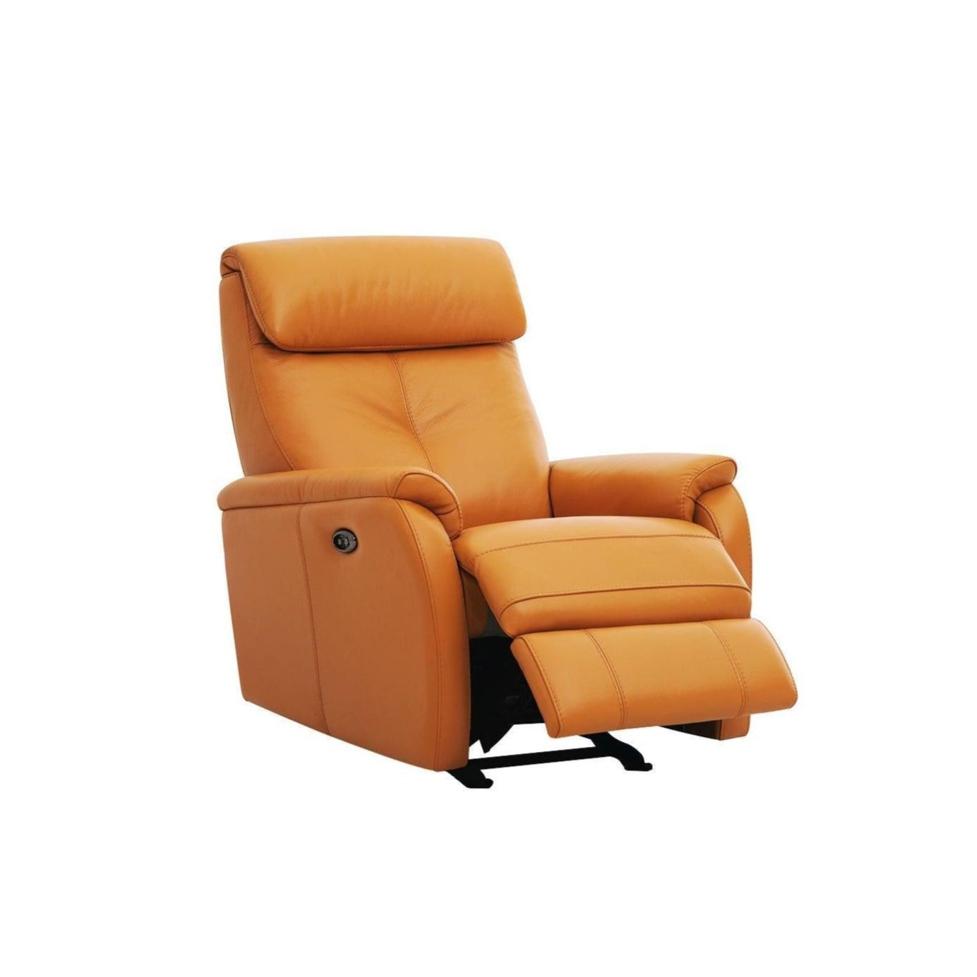 Charleston Recliner and Rocker Leather Armchair in Honey Yellow