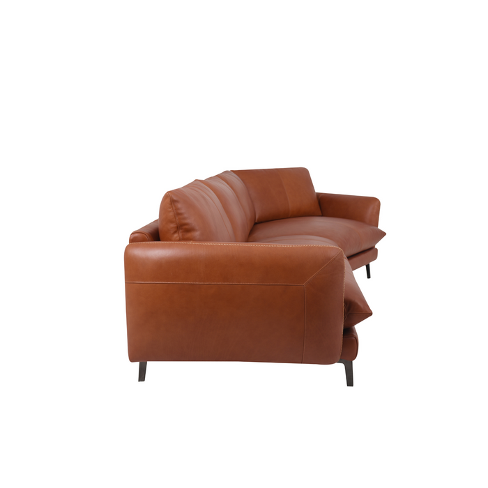 Boho Sectional Sofa in Tan Leather