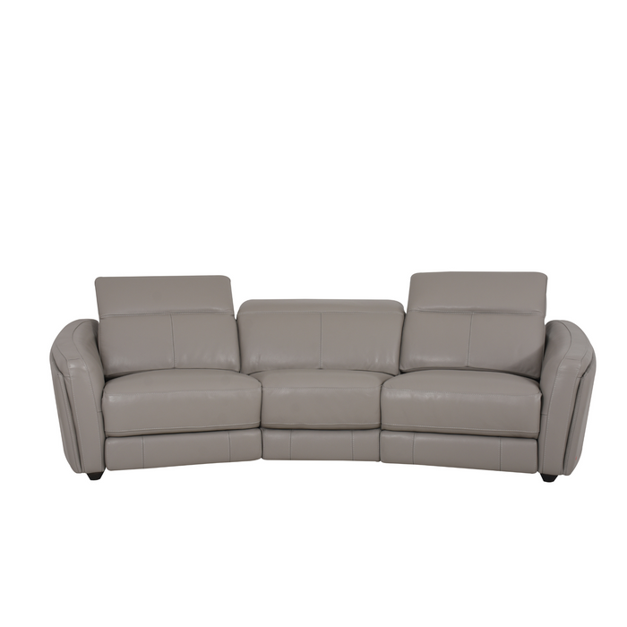 Sydney 3 Seater with Recliners in Feather Grey Leather