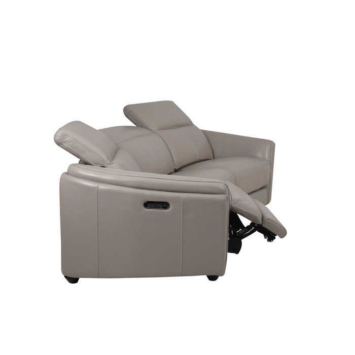 Sydney 3 Seater with Recliners in Feather Grey Leather