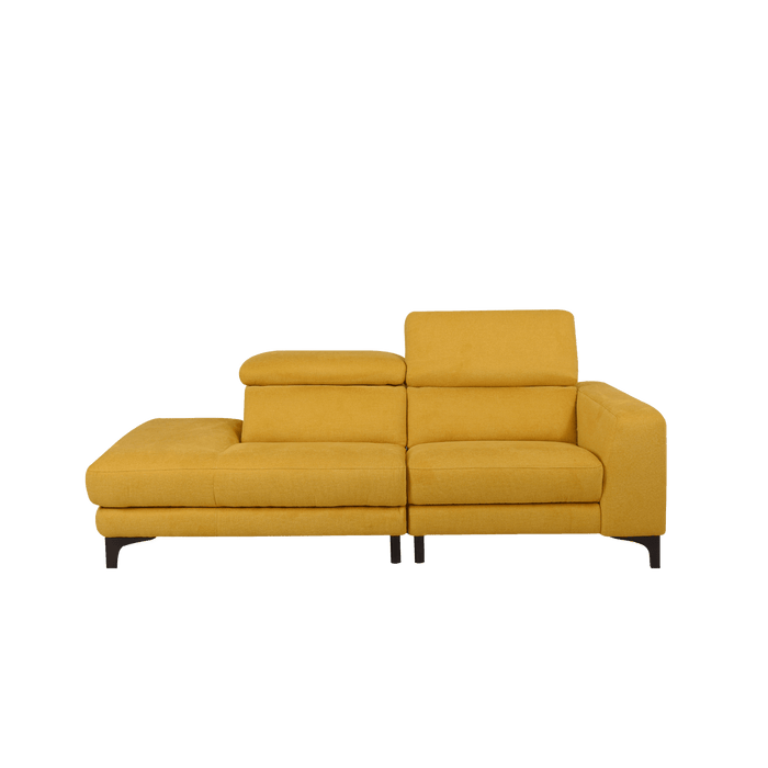 Mondrian adjustable headrest 2.5 open-end sofa in Yellow Fabric